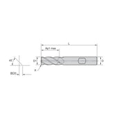 Versatile Solid Carbide End Mills • WCE4 • Series W401 • Chamfered • 4 Flute • Weldon® Shank • Metric - Big-tools Industrial Supply Tools for Metal Cutting